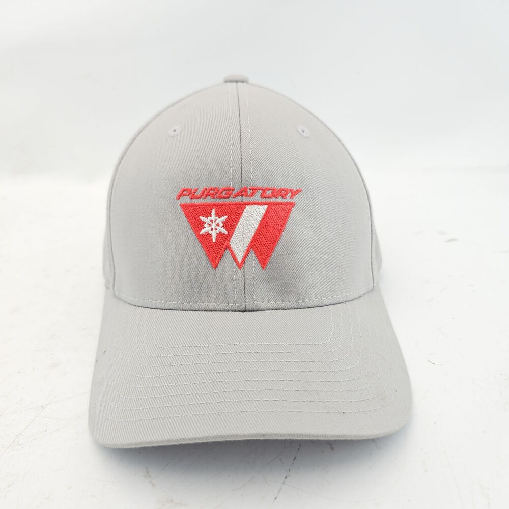 Purgatory Fitted Baseball Cap Small Medium Gray Red